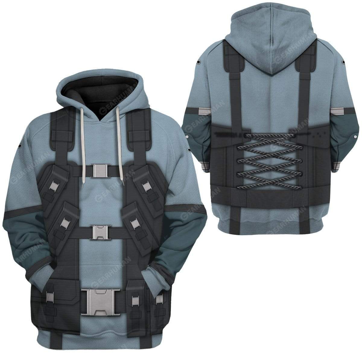 metal gear clothing Gearhumans Cosplay Solid Snake Metal Gear Custom T-Shirts Hoodies Apparel