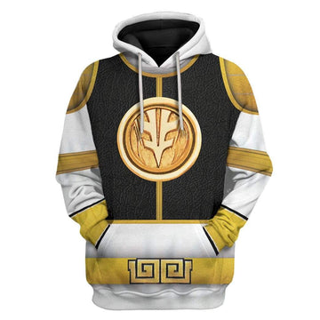 Gearhumans Cosplay White Ranger Custom T-Shirts Hoodies Apparel