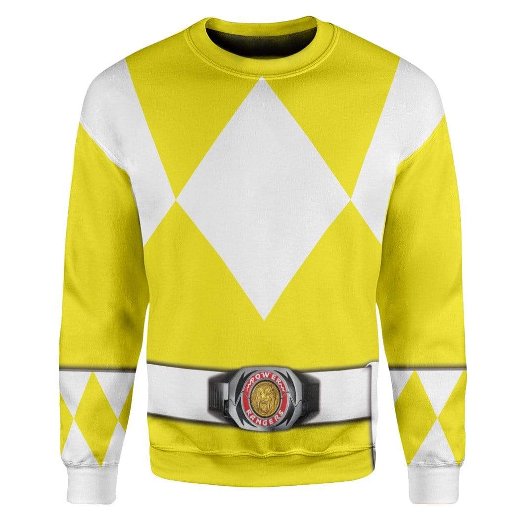Cosplay Yellow Power Ranger Custom T-Shirts Hoodies Apparel HD-QM0102202 3D Custom Fleece Hoodies Long Sleeve S 