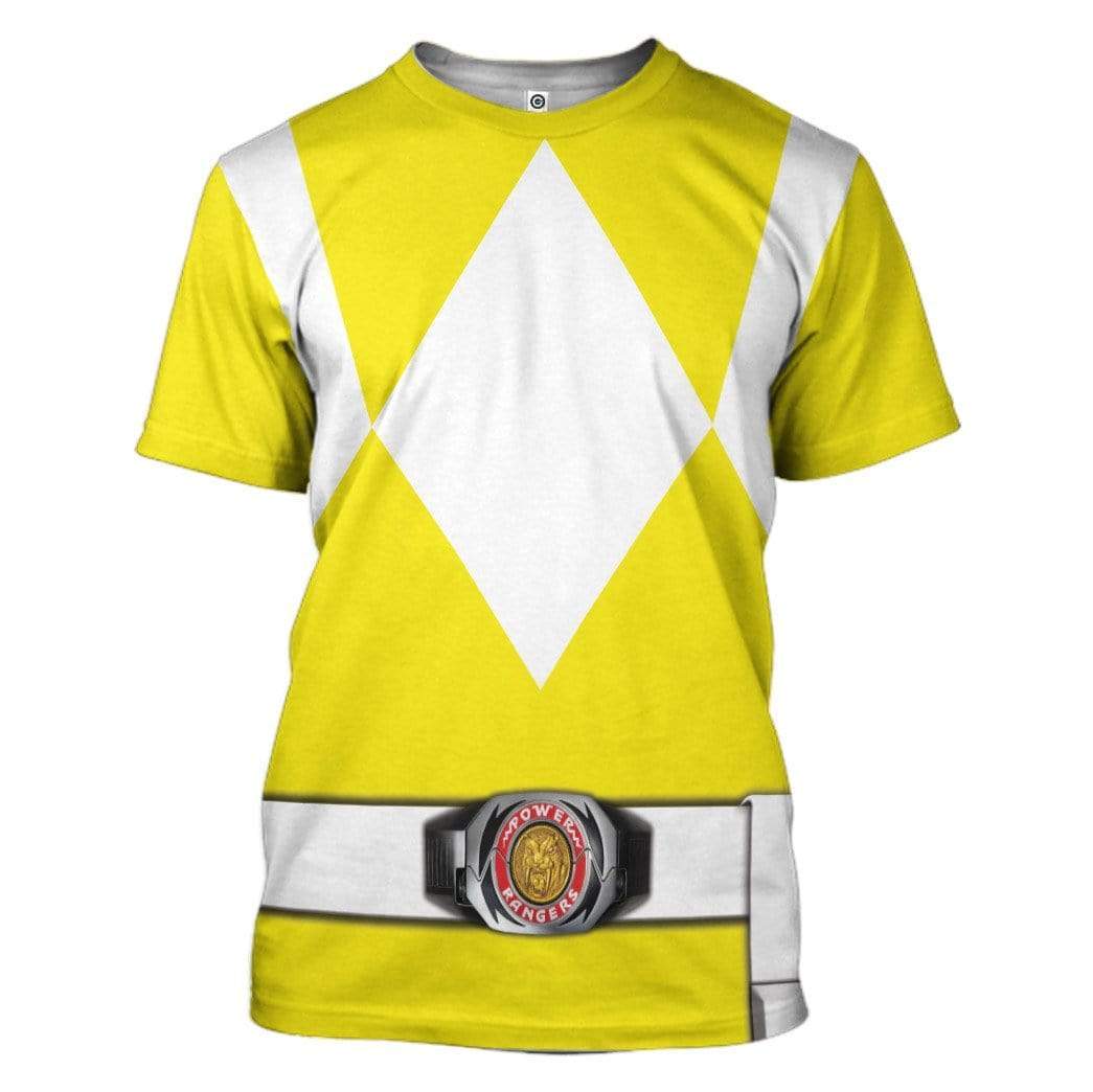 Cosplay Yellow Power Ranger Custom T-Shirts Hoodies Apparel HD-QM0102202 3D Custom Fleece Hoodies T-Shirt S 