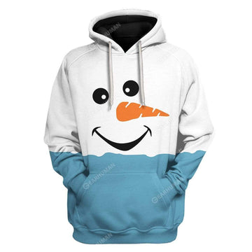 Gearhumans Cozy Christmas Snowman Face Custom T-Shirts Hoodies Apparel