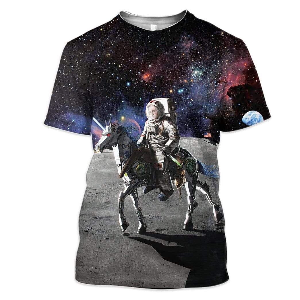 Custom Astronaut George Washington in Space T-Shirts Hoodies Apparel HI-DT1212192 3D Custom Fleece Hoodies T-Shirt S 
