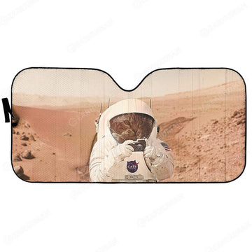 Gearhumans Custom Car Auto Sunshade Astronaut Cat on Mars
