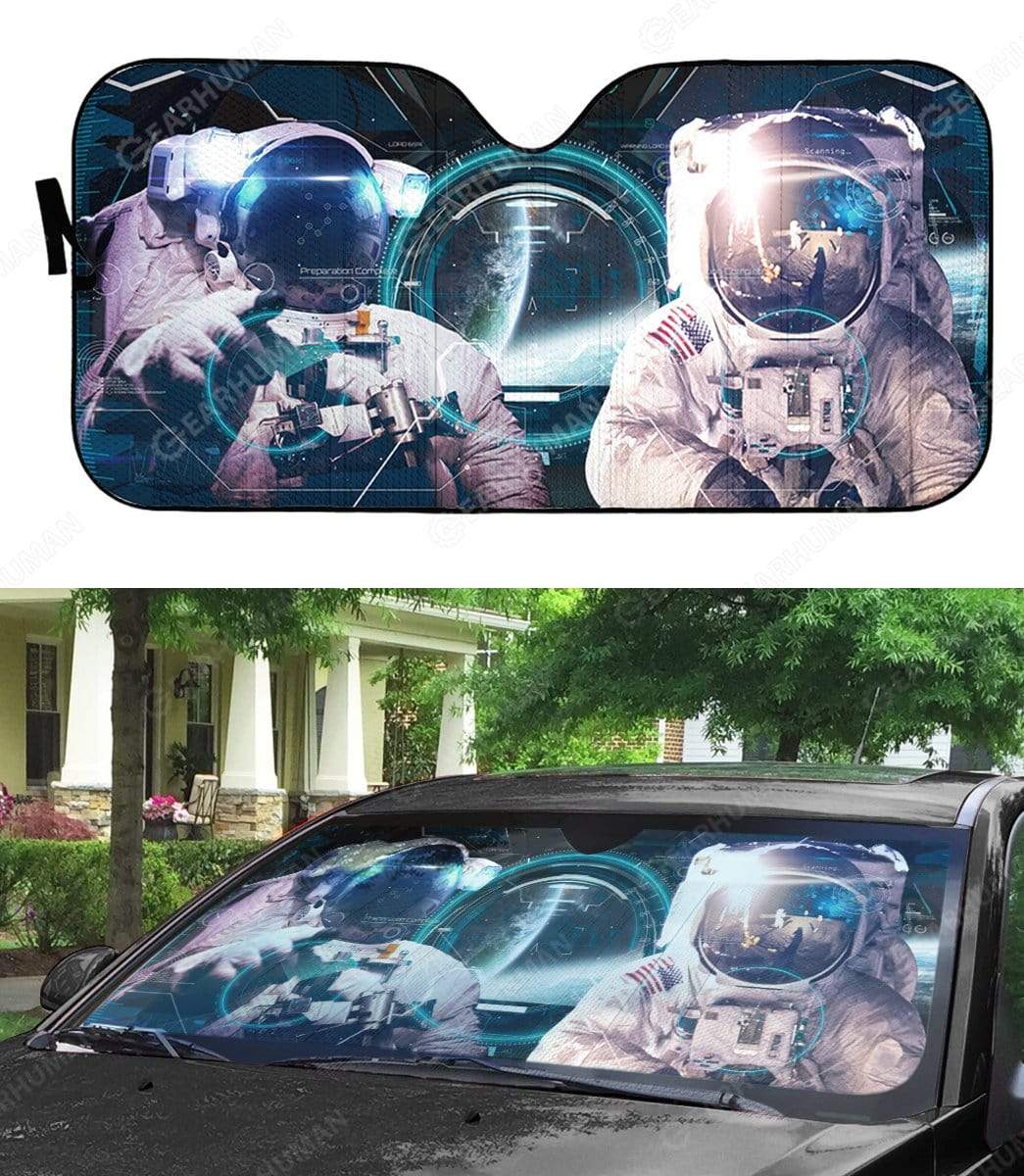 Custom Car Auto Sunshade Astronauts In The Spaceship HD-DT2181920-SS Auto Sunshade 