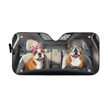 Gearhumans Custom Car Auto Sunshade Bulldog