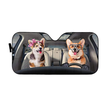 Custom Car Auto Sunshade Corgi HD-GH1481910-SS Auto Sunshade 57''x27.5'' 