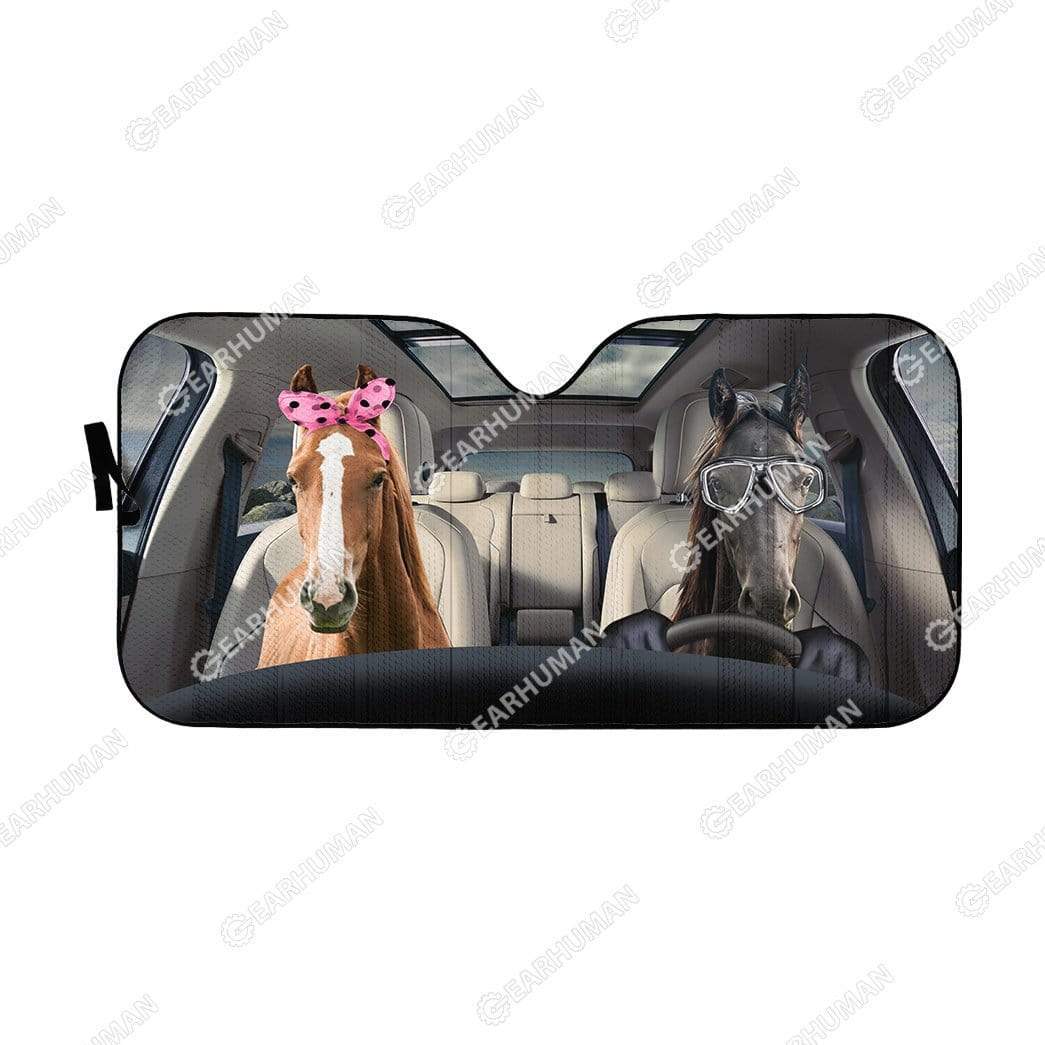 Custom Car Auto Sunshade Horse HD-GH1481912-SS Auto Sunshade 57''x27.5'' 