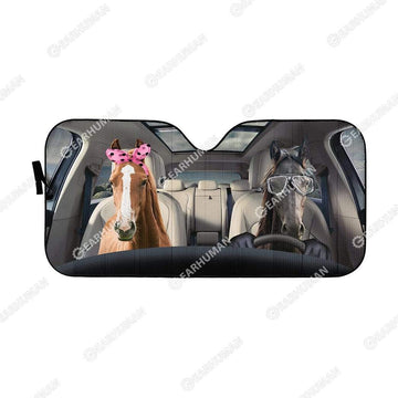 Gearhumans Custom Car Auto Sunshade Horse