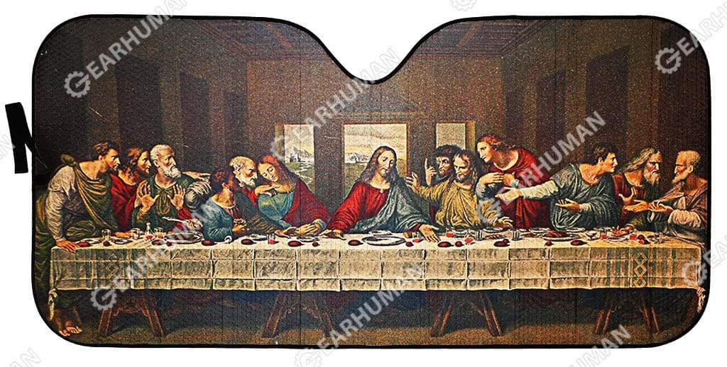 Custom Car Auto Sunshade Jesus HD-GH1381907-SS Auto Sunshade 57''x27.5'' 