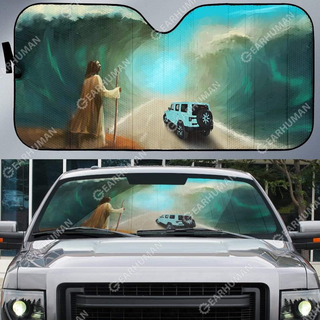 Custom Car Auto Sunshade Jesus HD-TA1091911-SS Auto Sunshade 