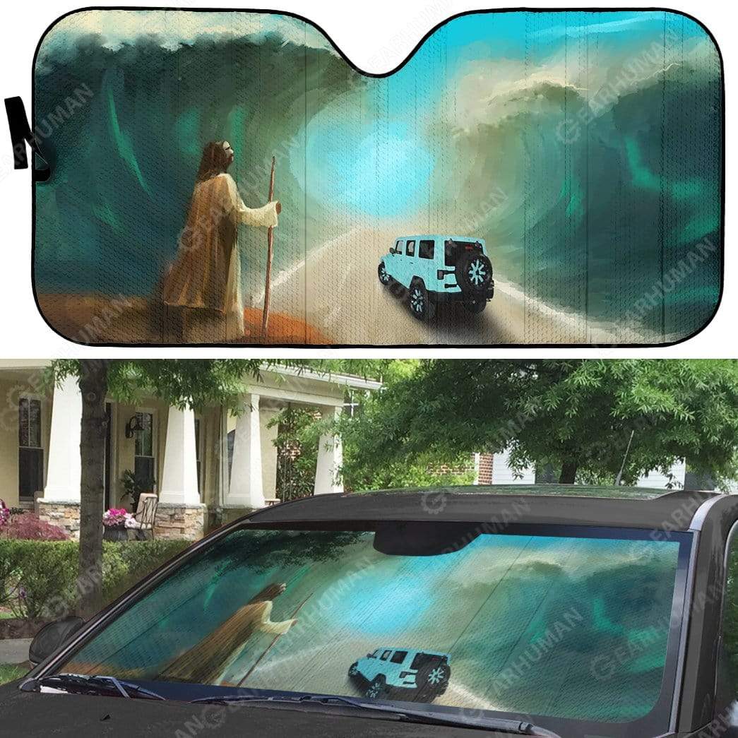 Custom Car Auto Sunshade Jesus HD-TA1091911-SS Auto Sunshade 