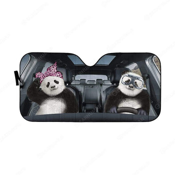 Gearhumans Custom Car Auto Sunshade Panda