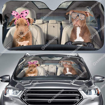 Gearhumans Custom Car Auto Sunshade Pitbull