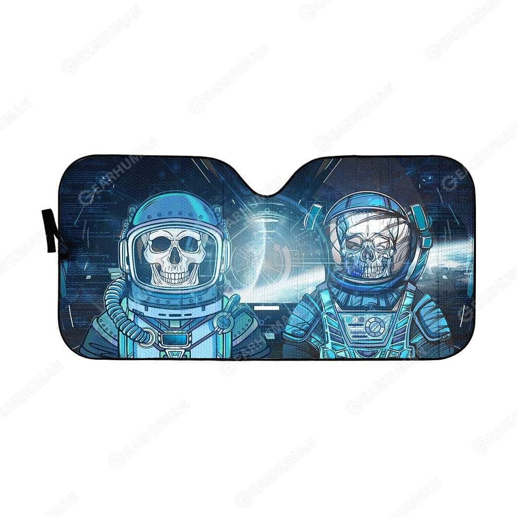 Custom Car Auto Sunshade Skull Astronaut In Spaceship HD-DT2181918-SS Auto Sunshade 57''x27.5'' 