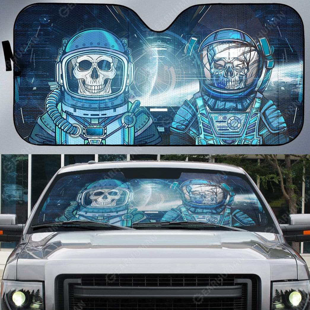 Custom Car Auto Sunshade Skull Astronaut In Spaceship HD-DT2181918-SS Auto Sunshade 