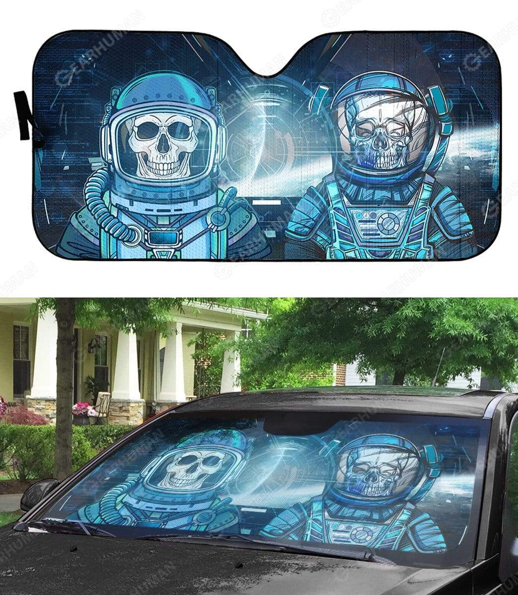 Custom Car Auto Sunshade Skull Astronaut In Spaceship HD-DT2181918-SS Auto Sunshade 