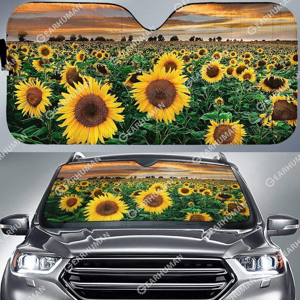 Custom Car Auto Sunshade Sunflowers HD-GH1481919-SS Auto Sunshade 