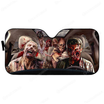 Gearhumans Custom Car Auto Sunshade Zombie