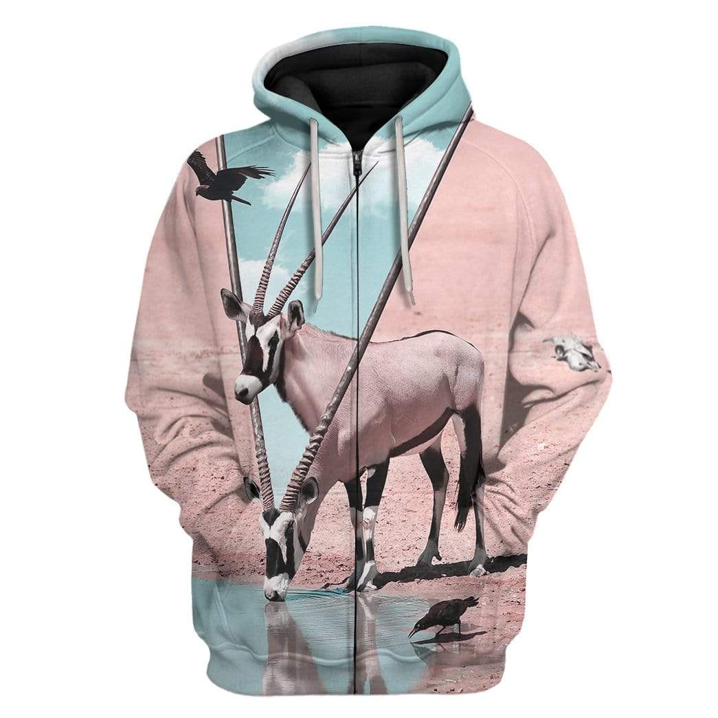 Custom Deer T-Shirts Hoodies Apparel AN-QM1301201 3D Custom Fleece Hoodies Zip Hoodie S 