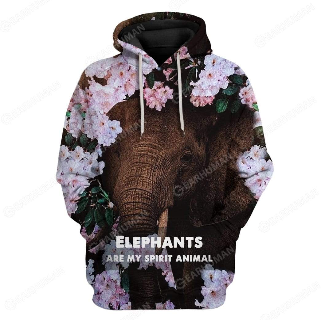 Custom Elephant Are My Spirit Animal Apparel HD-GH2081925 3D Custom Fleece Hoodies Hoodie S 