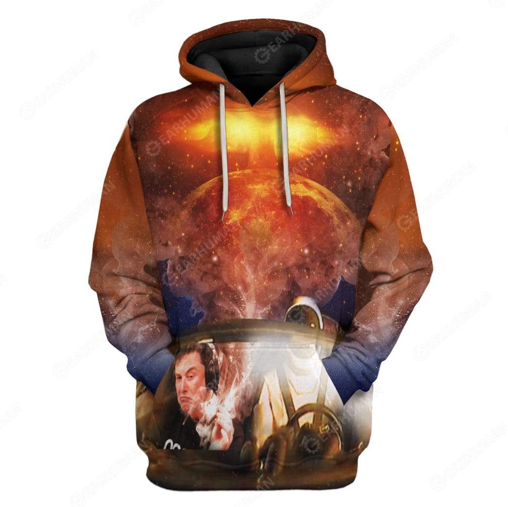 Custom Elon Musk And Astronaut in Mars Apparel HD-DT2081909 3D Custom Fleece Hoodies Hoodie S 