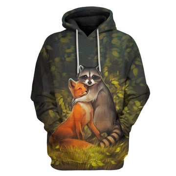 Custom Fox And Raccoon Apparel HD-GH2281912 3D Custom Fleece Hoodies Hoodie S 