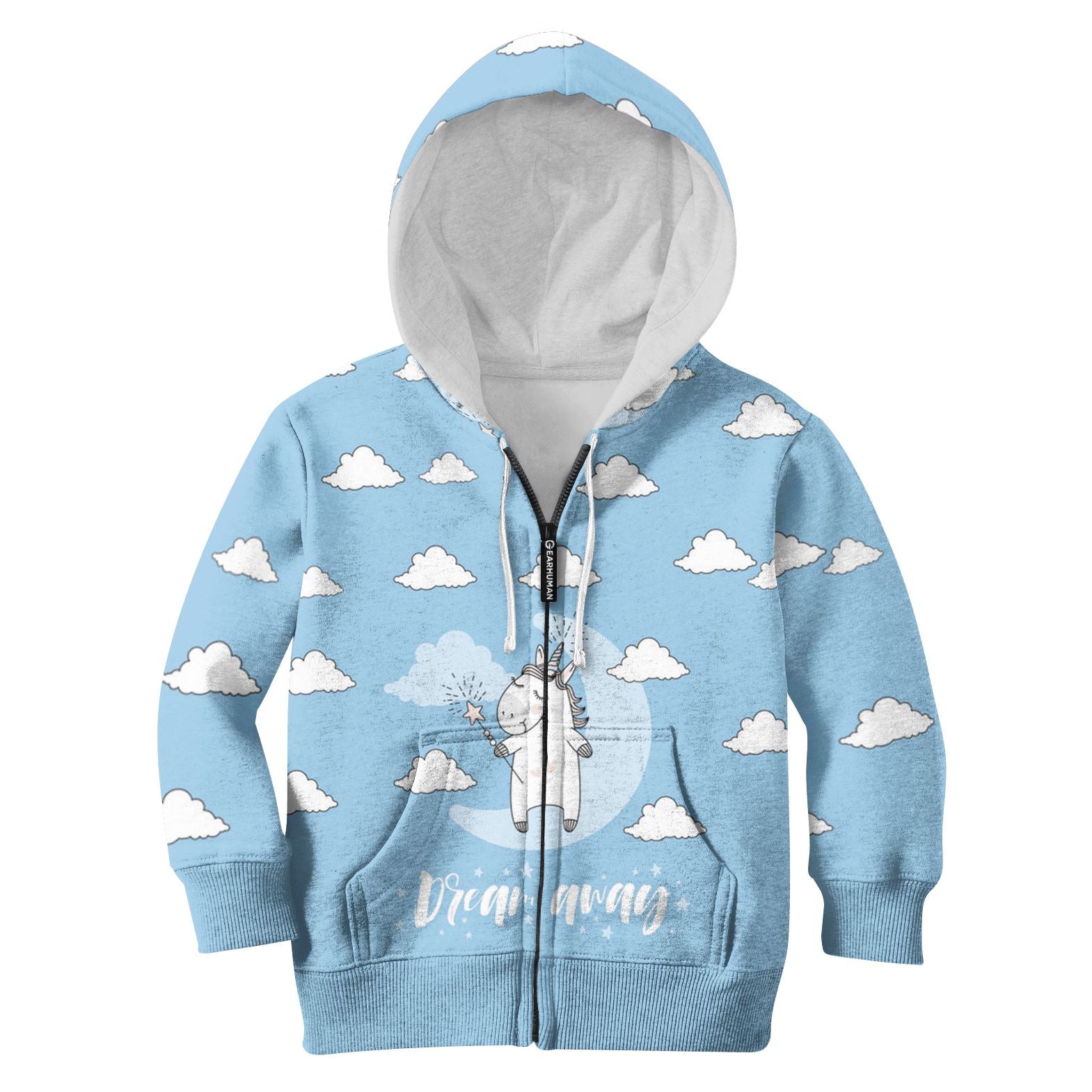 Custom Hoodies T-shirt Apparel HD-UNI110120K kid 3D apparel Kid Zip Hoodie S/6-8 