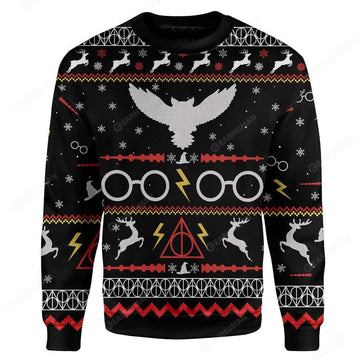 Gearhumans Custom HP Ugly Christmas Christmas Sweater Jumper