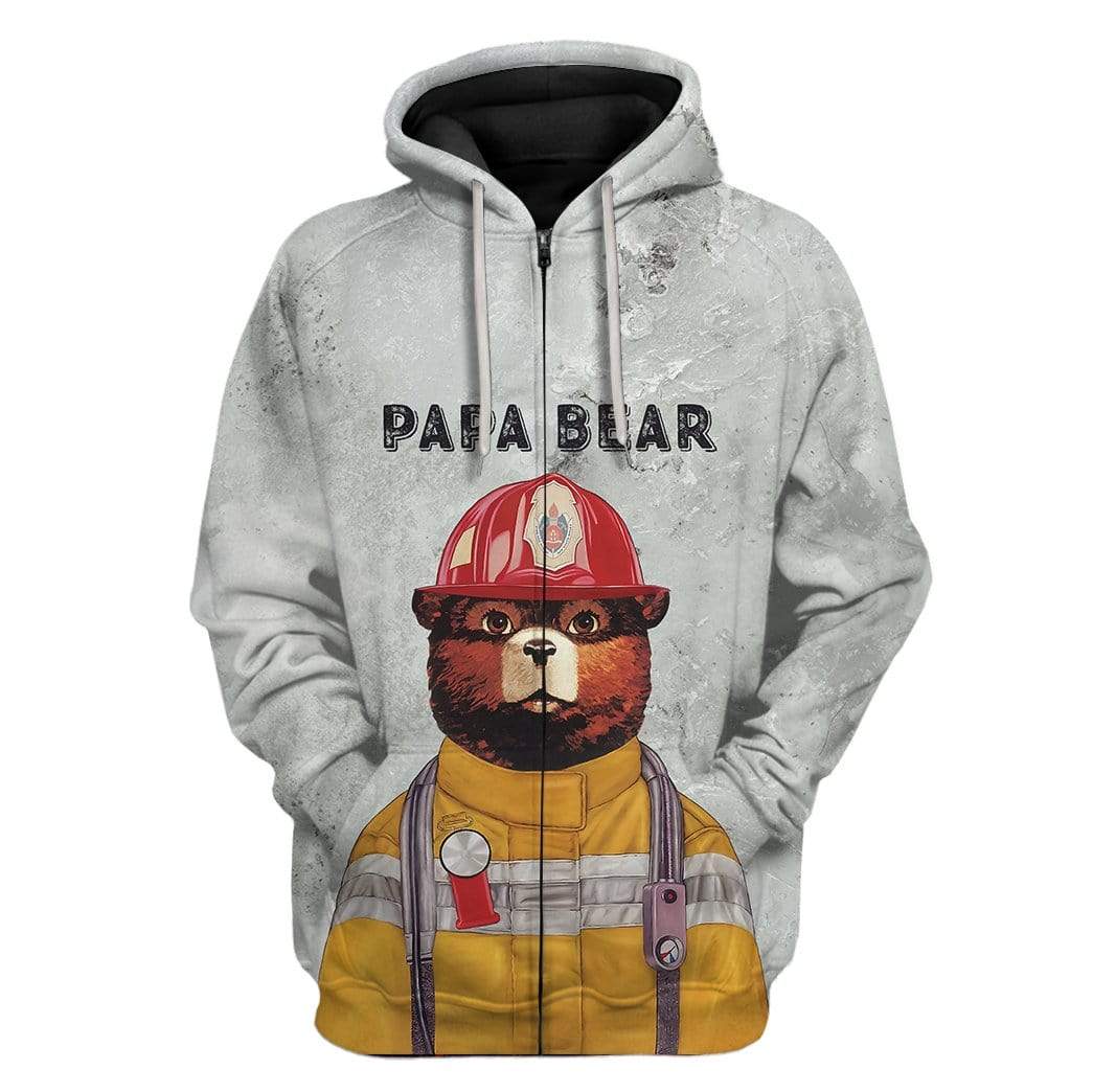 Custom Papa Bear Apparel HD-GH2681922 3D Custom Fleece Hoodies Hoodie S 