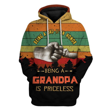 Gearhumans Custom T-shirt - Hoodies Being A Grandpa Is Priceless