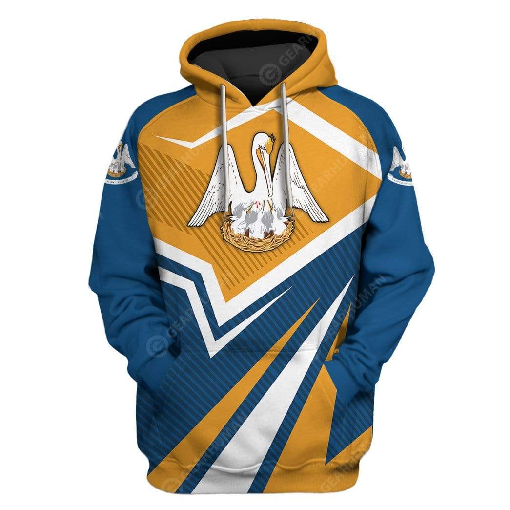 Custom T-shirt - Hoodies Louisiana HD-GH22004 3D Custom Fleece Hoodies Hoodie S 