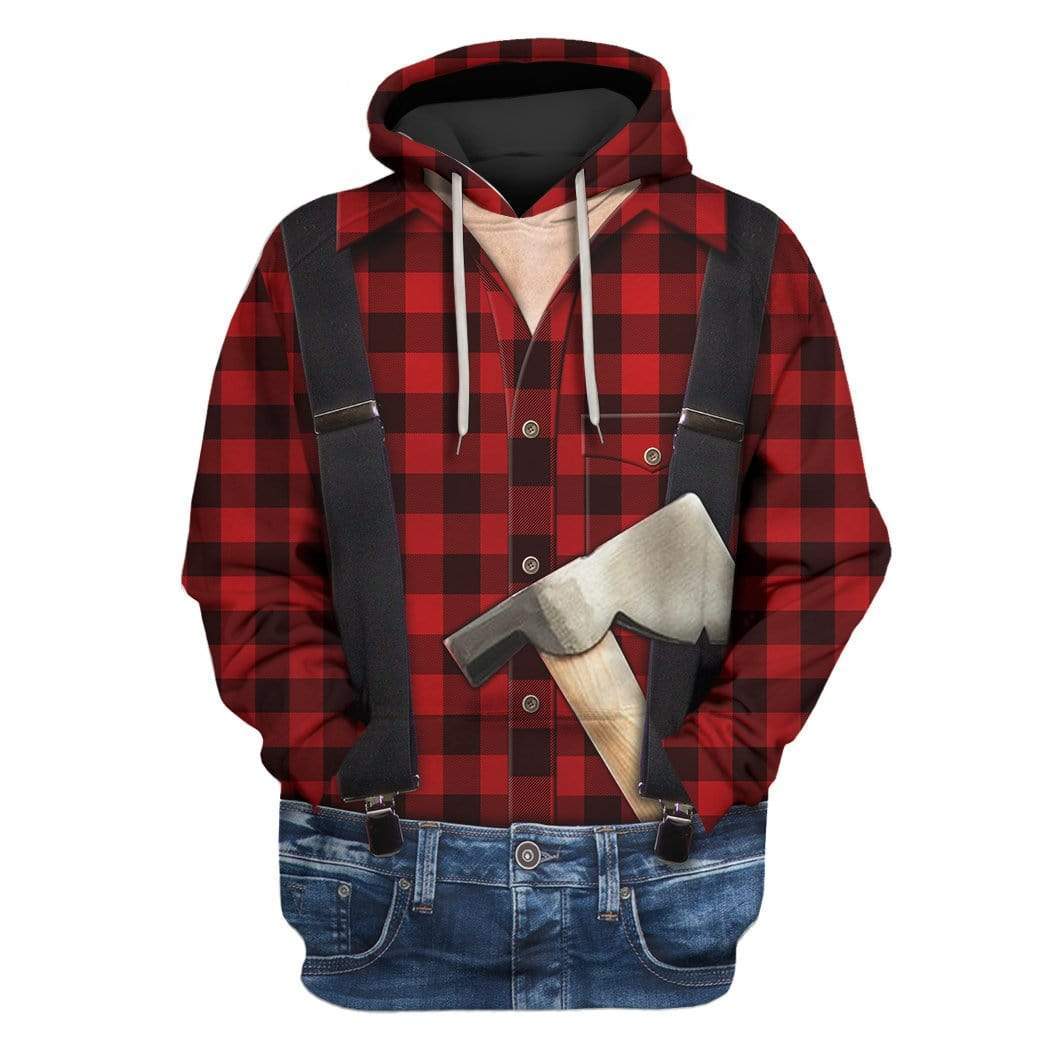 Custom T-shirt - Hoodies LumberJack Costume Apparel HD-GH20674 3D Custom Fleece Hoodies Hoodie S 