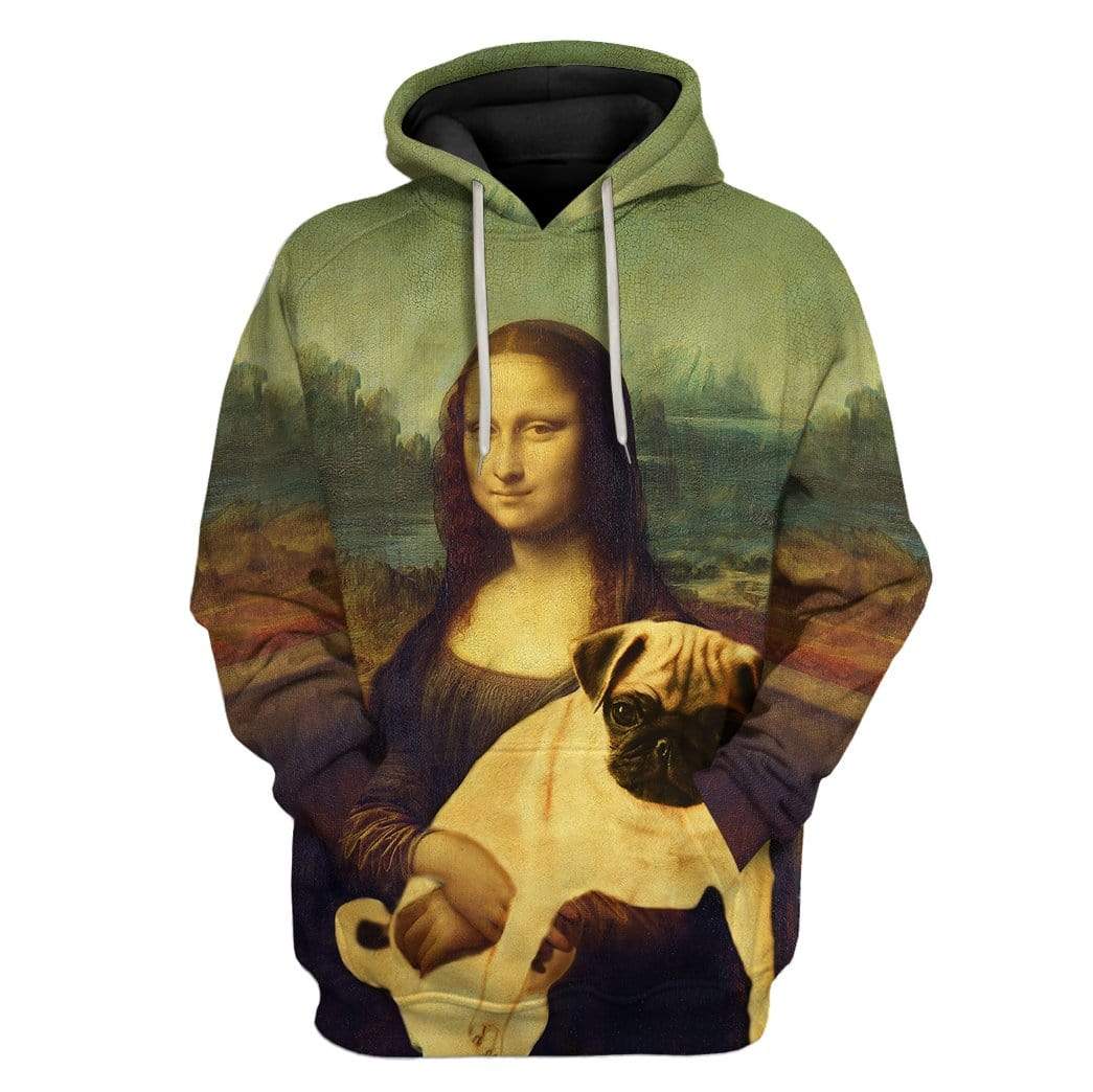 Custom T-shirt - Hoodies monalisa and pug HD-GH2771906 3D Custom Fleece Hoodies Hoodie S 