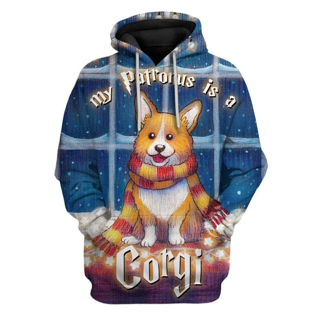 Custom T-shirt - Hoodies My Patronus Is A Corgi HD-GH3071921 3D Custom Fleece Hoodies Hoodie S 