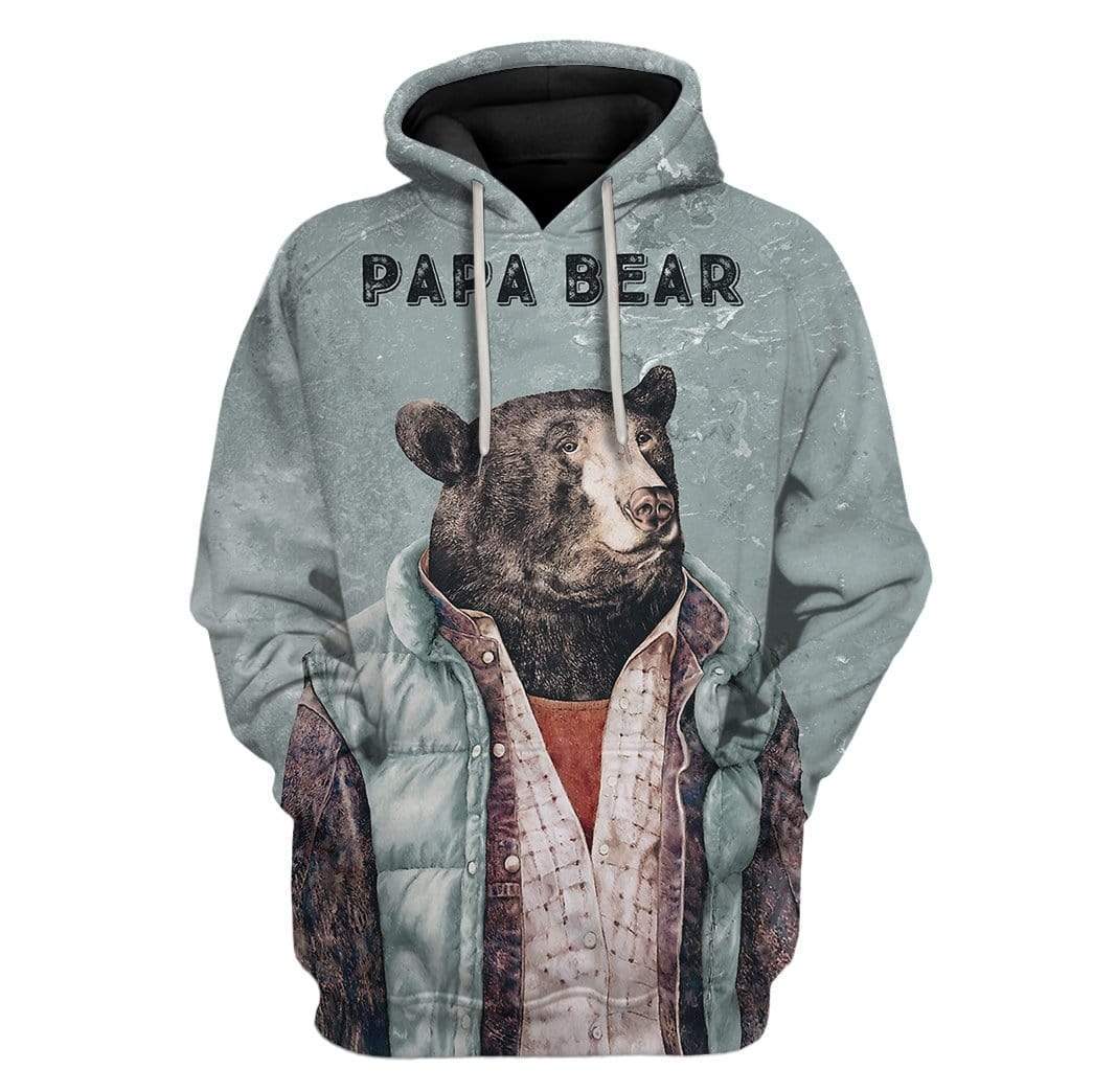 Custom T-shirt - Hoodies PAPA Bear HD-GH0581917 3D Custom Fleece Hoodies Hoodie S 