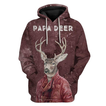 Gearhumans Custom T-shirt - Hoodies PAPA Deer