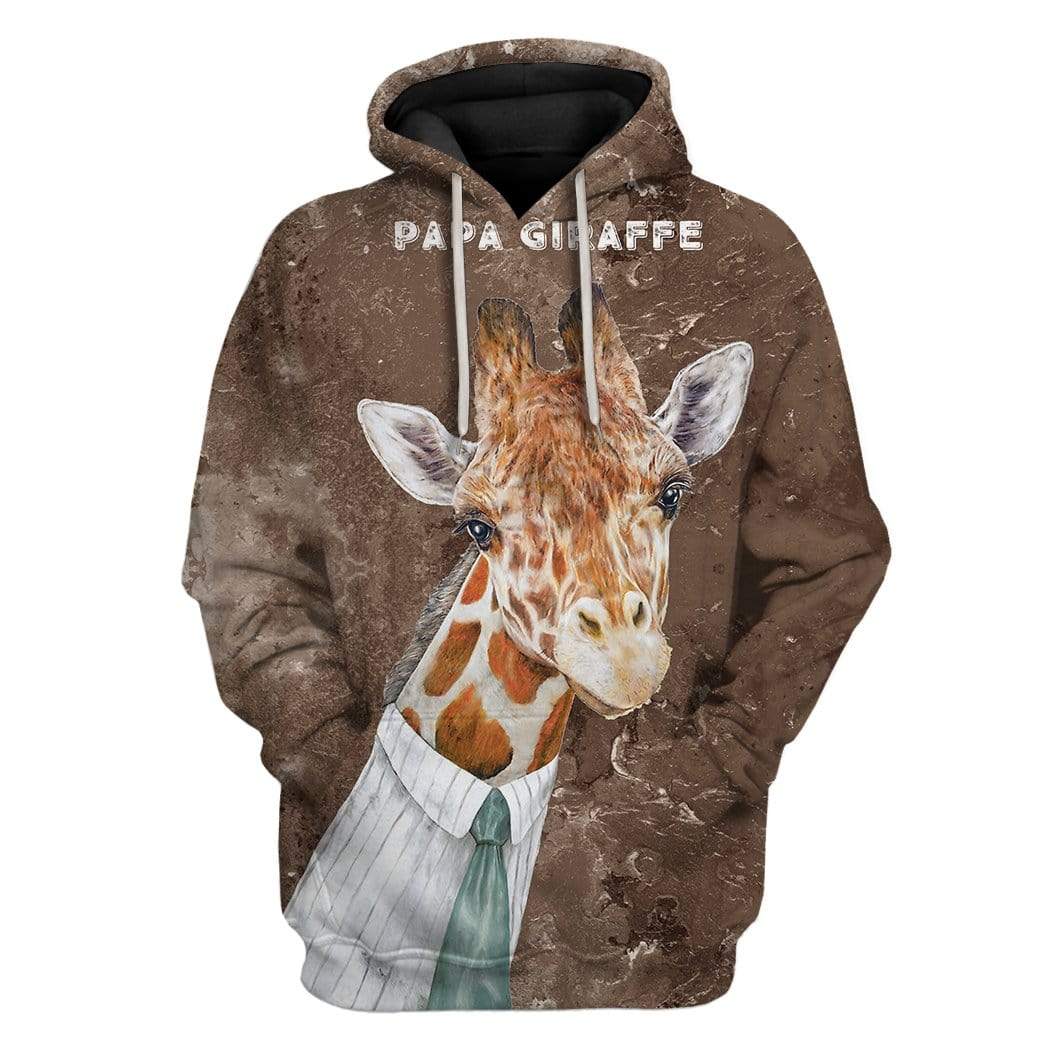 Custom T-shirt - Hoodies PAPA Giraffe HD-GH0581912 3D Custom Fleece Hoodies Hoodie S 