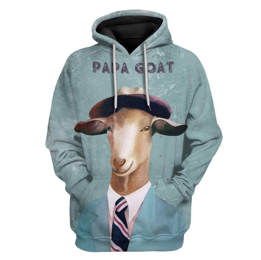 Custom T-shirt - Hoodies PAPA Goat HD-GH0581911 3D Custom Fleece Hoodies Hoodie S 