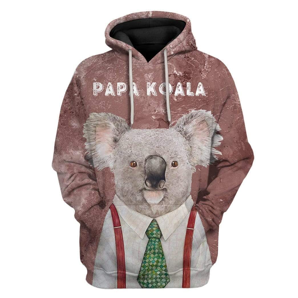 Custom T-shirt - Hoodies Papa Koala HD-GH0581909 3D Custom Fleece Hoodies Hoodie S 