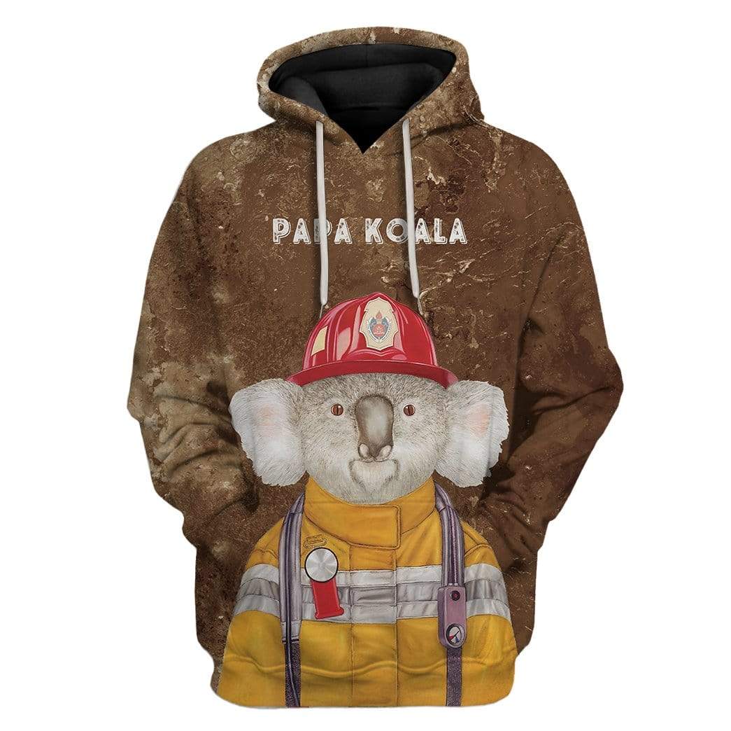 Custom T-shirt - Hoodies PAPA Koala HD-GH0581922 3D Custom Fleece Hoodies Hoodie S 