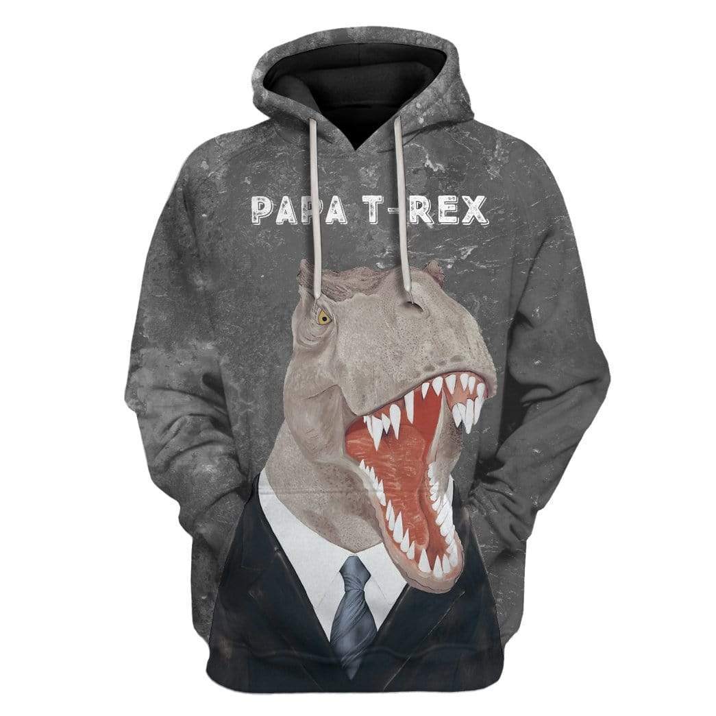 Custom T-shirt - Hoodies PAPA T-Rex HD-GH0581915 3D Custom Fleece Hoodies Hoodie S 