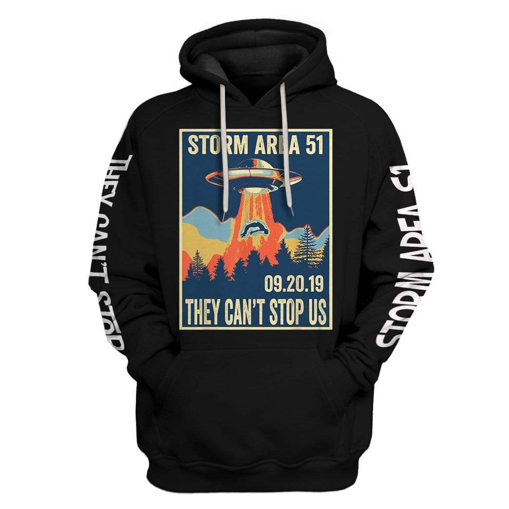 Custom T-shirt - Hoodies Storm Area 51 HD-GH21056 3D Custom Fleece Hoodies Hoodie S 