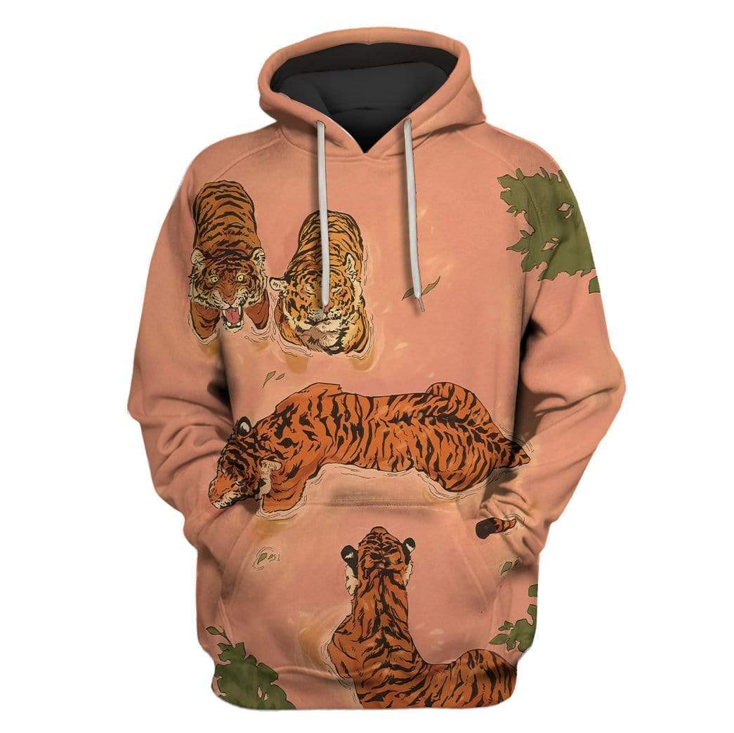 Custom T-shirt - Hoodies Tiger Beach by Vincent Cecil Apparel HD-GH20806 3D Custom Fleece Hoodies Hoodie S 