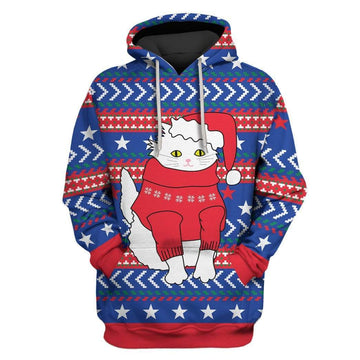 Gearhumans Custom T-shirt - Hoodies Ugly Christmas Cat Apparel