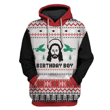 Custom T-shirt - Hoodies Ugly Christmas Jesus's Birthday Apparel HD-GH20652 3D Custom Fleece Hoodies Hoodie S 