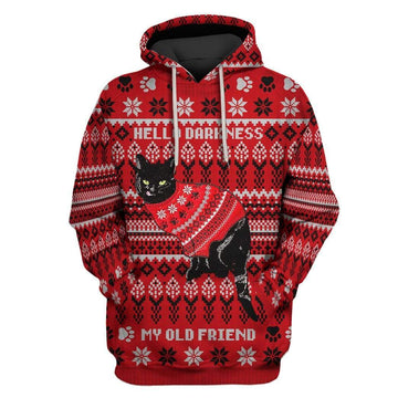 Custom T-shirt - Hoodies Ugly Christmas Men's Black Cat Crew Neck Apparel HD-GH20667 3D Custom Fleece Hoodies Hoodie S 