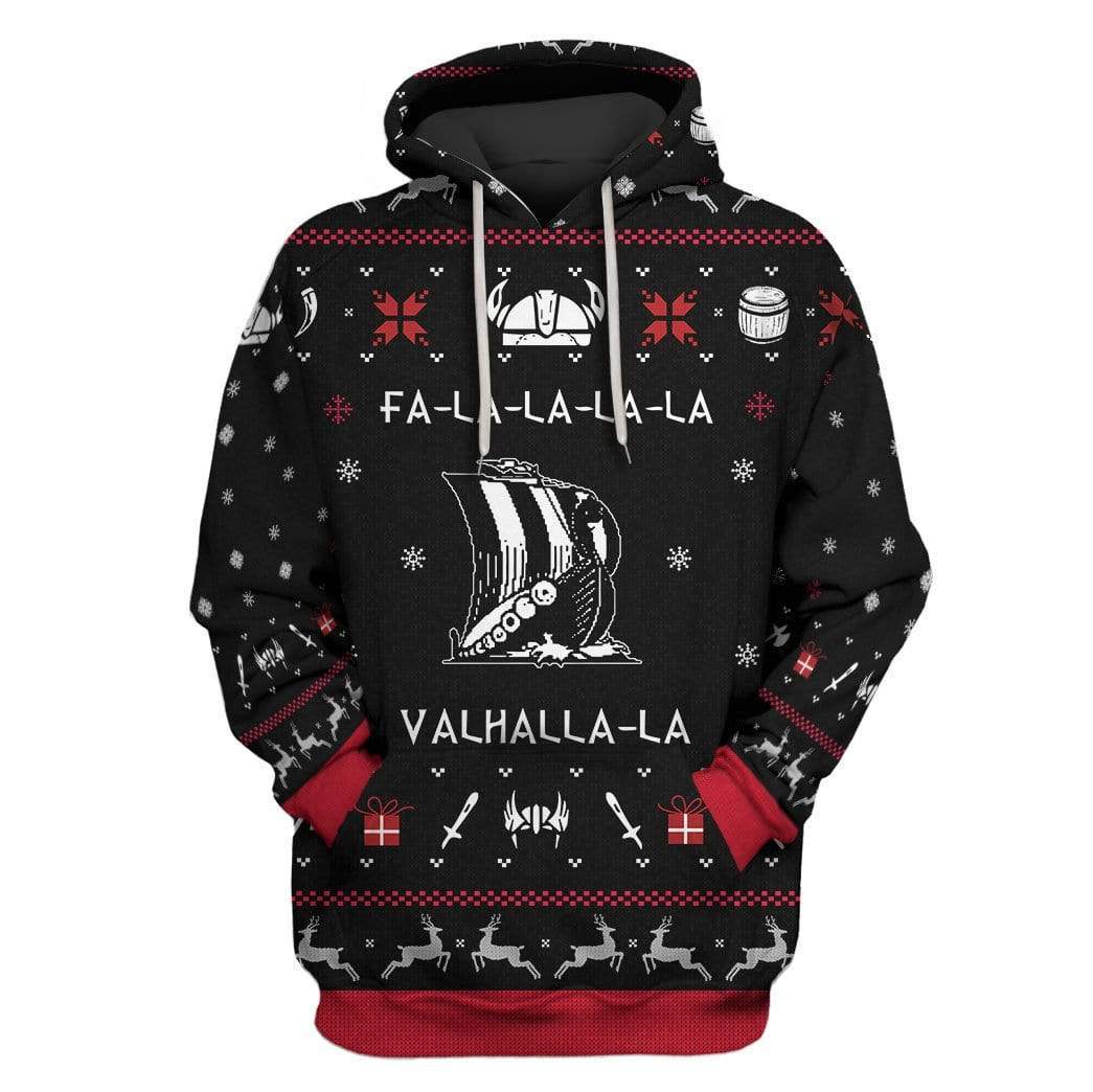 Custom T-shirt - Hoodies Ugly Christmas Valhalla Viking Apparel HD-GH20668 3D Custom Fleece Hoodies Hoodie S 