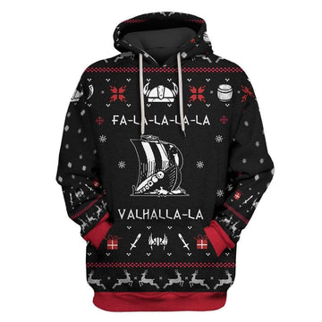 Gearhumans Custom T-shirt - Hoodies Ugly Christmas Valhalla Viking Apparel