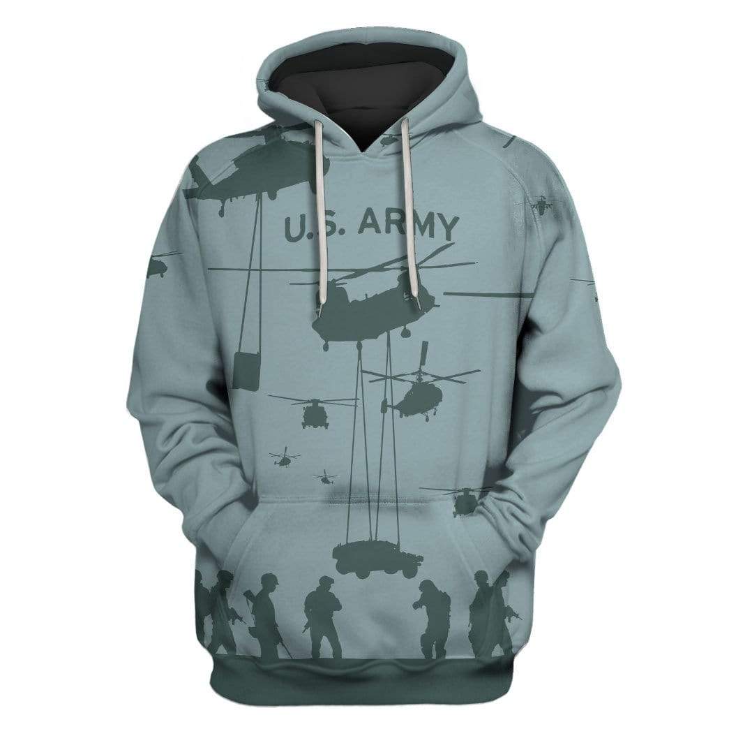 Custom T-shirt - Hoodies U.S. Army Helicopters Airborne Dropoff Apparel HD-GH20693 3D Custom Fleece Hoodies Hoodie S 