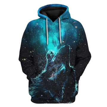 Gearhumans Custom T-shirt - Hoodies Wolf Galaxy